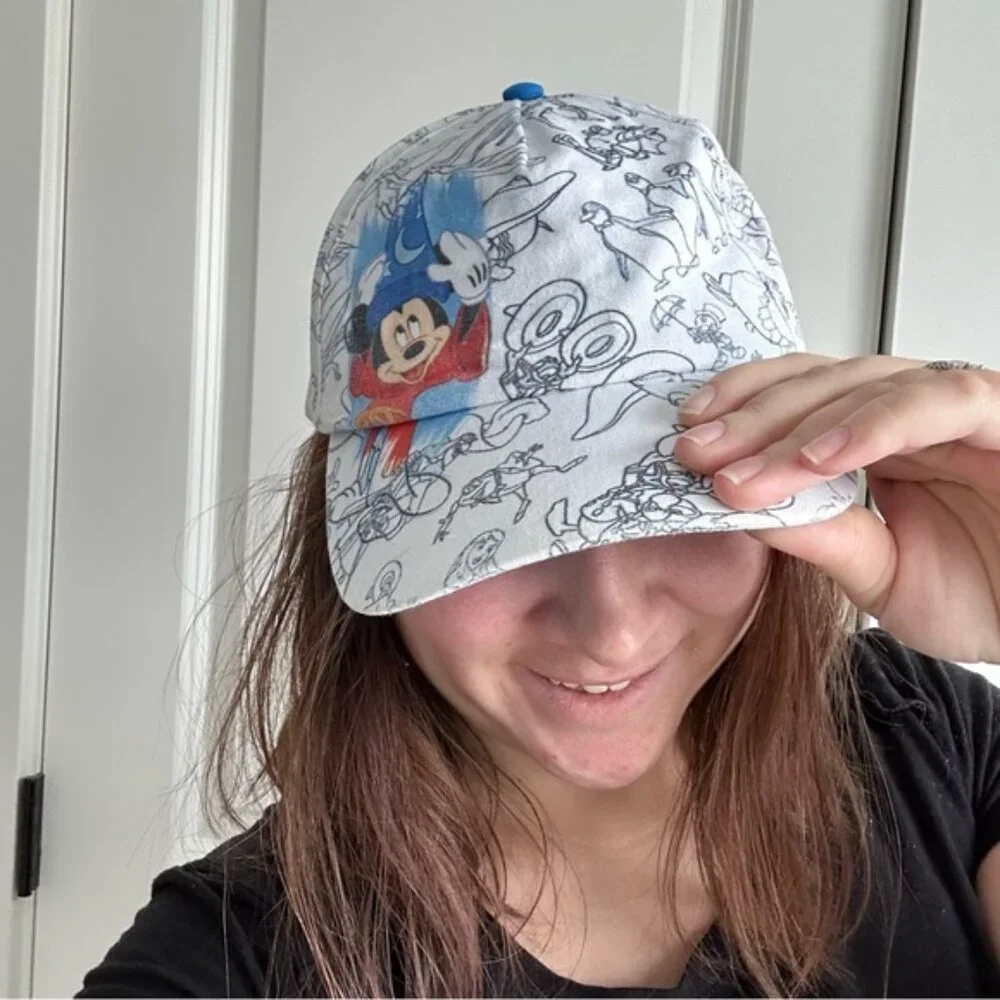 Disney | Blue and White Ink & Paint Sorcerer Mickey Baseball Cap | Size Youth